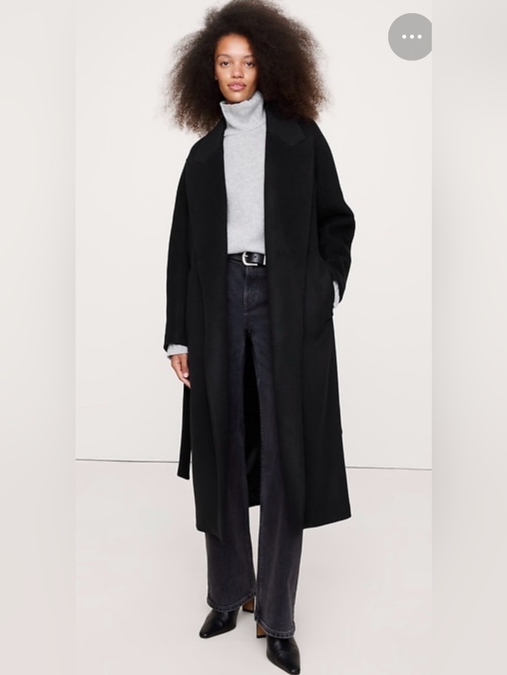 NWT Banana Republic Wool Cashmere Black Wrap coat Sz XXS